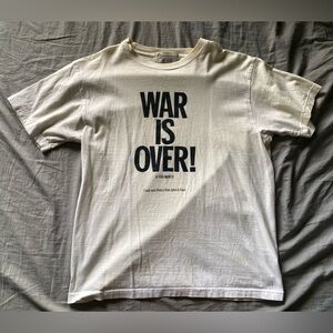 Vintage 2000s Licensed John Lennon War Is Over T-shirt Tee Beatles Large *stain*